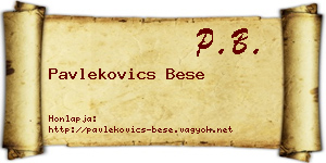Pavlekovics Bese névjegykártya